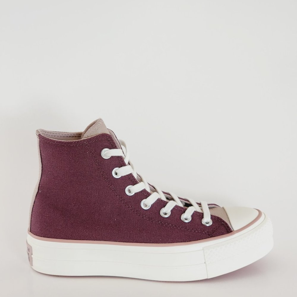 Converse CTAS Hi Lift Dark Wine/Stone Mauve Women's Platform Sneaker A03721C NWT - Picture 2 of 6